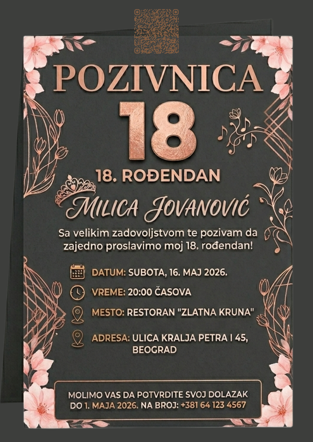 BLOOM stampana A6 pozivnica